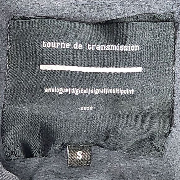 TOURNE DE TRANSMISSION 2012 Size S Sweatshirt Fleece Zip Back Accent Gray Black - Picture 4 of 6